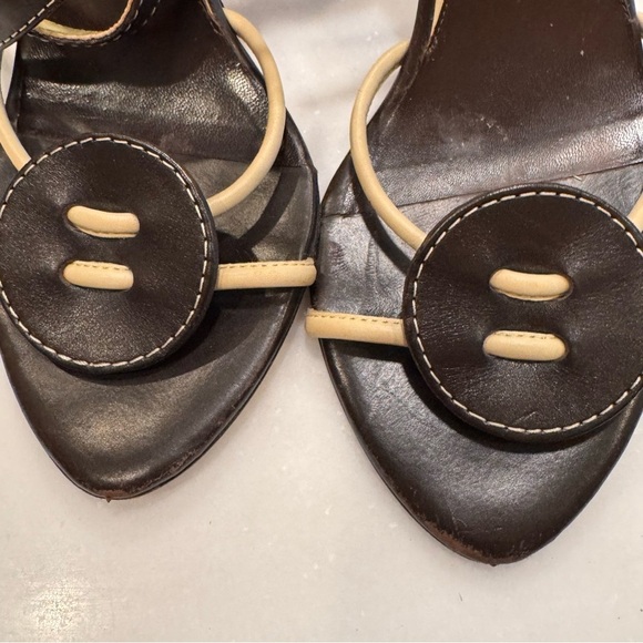 Bruno Magli high heel sandals brown leather ankle strap women’s size 8.5 - Picture 2 of 9